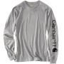 T-shirt manche long, coton Signature gris charbon, homme 2TG