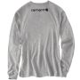 T-shirt manche long, coton Signature gris charbon, homme 2TG