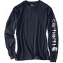 T-shirt manche long, coton Signature marine, homme 2TG
