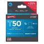 T50\u00ae 3\/8\" x 3\/8\" Steel Flat Crown Staple-1250\/Pack