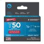 T50\u00ae 1\/4\" x 3\/8\" Stainless Steel Flat Crown Staple