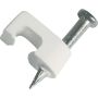 3\/16\" Polyethylene Saddle White\/Zinc-Plated Nail Staple