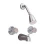 2-Handle Polished Chrome Knob Sunglow Tub & Shower Faucet