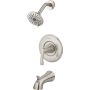 Masey Single Handle Tub & Shower Brushed Nickel Faucet