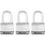 2" Wide Laminated Padlock with 1-1/2" Shackle-3/Pack