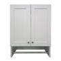 24" Classic White Laundry Storage Cabinet With Hang Rod