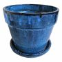12" Glazed Pot With Saucer