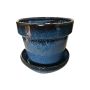 5" Glazed Pot With Saucer