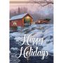 Covered Bridge Holiday Garden Flag