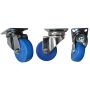 2" Blue Swivel Caster Chrome Finish