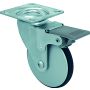 Roulette pivotante alumi. 3 po filet PE frein av fini chromé