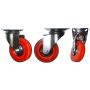 3" Red Swivel Caster Chrome Finish