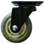 Roue pivotante caoutchouc 4 po usage général rayons chromés