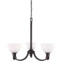 Rowan 3 Light Chandelier With Opal Glass