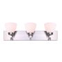Noah 3 Light Vanity, Brushed Nickel, Flat Opal Glass