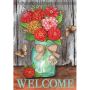 Mason Jar Zinnias Large Flag