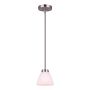 Noah 1 Light Rod Pendant, Brushed Nickel, Flat Opal Glass