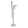 Floor Mounted Bath Filler with Handheld Shower In Chrome