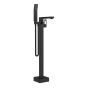 Floor Mounted Bath Filler with Handheld Shower Black Matte