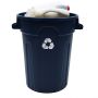 Blue Garbage Can with Hot Stamp