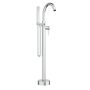 Floor Mounted Bath Filler with Hand Held Shower in Chrome