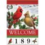 Cardinal and Holly Address Flag