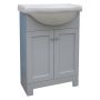 24" Grey Vanity with Ceramic Top