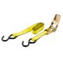 1"x 10' 900 lb Yellow Web Tie Down With S Hooks-4/Pack