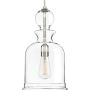 Staunton: 1 light Pendant, Cloche Shape Glass Shade