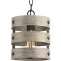 Gulliver: 1 light Mini Pendant, Driftwood Look, Weathered Zi