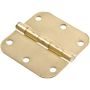 3-1/2" Satin Brass Round Corner Residential Door Hinge