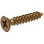 #9 x 1" Satin Brass Flat Head Sheet Metal Screws