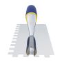 Truelle rev. sol encoche carré acier inox 11 x 1/2 po