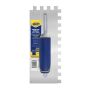 Truelle rev. sol encoche carré acier inox 11 x 1/2 po