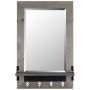 21" x 30" Grey Mirror With Hooks