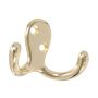 Brass Plated Double Clothes Hook-2/Pack