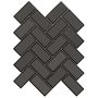 Tuile de mosaïque verre métallique à chevrons biseautés gris