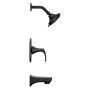 Karci 3 Function Matte Black Tub and Shower Faucet