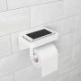 Flex Sure-Lock White Shelf And Toilet Paper Holder