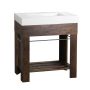 Visby 30 Inch Walnut Brown Finish Vanity With Thick Cultured