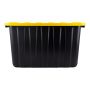 102 L Heavy Duty Black Tote With Yellow Lid