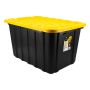 102 L Heavy Duty Black Tote With Yellow Lid