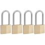 1-9/16" Wide Solid Brass Padlock with 2" Shackle-4/Pack