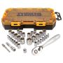 DeWalt 34 Piece 1/4" And 3/8" Drive Socket Set