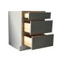 30" 3 Drawer Bank Grey