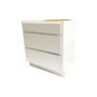 30" 3 Drawer Bank White