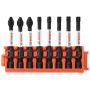 8 Piece Impact Tough Phillips, Square And Torx 2 " Power Bit