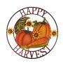 22" Happy Harvest Circle Plaque