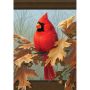 Cardinal And Oak Leaves Garden Flag
