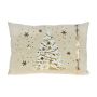 20" x 13" Gold Christmas Tree Ivory Cushion
